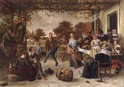 Jan Steen Dancing couple on a terrace oil painting